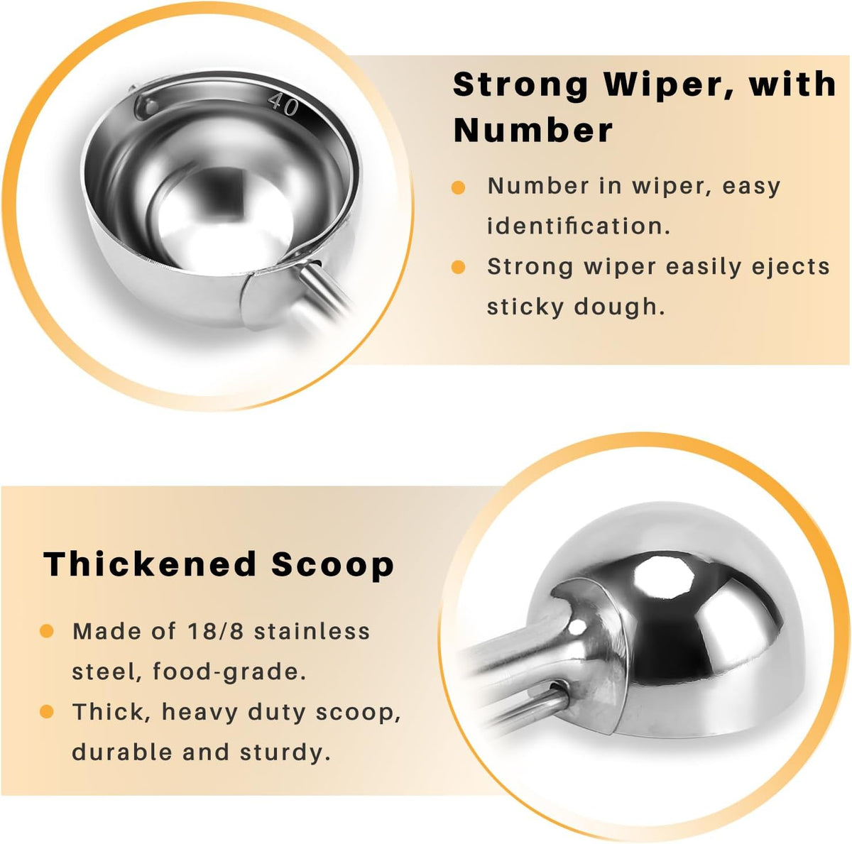 Cookie Scoop Set - Small/1 Tbsp, Medium/2 Tbsp, Large/3 Tbsp - Cookie Dough Scoop, Cookie Scoops for Baking Set of 3, Heavy-Duty 18/8 Stainless Steel Melon Baller Scoop Ice Cream Scoop