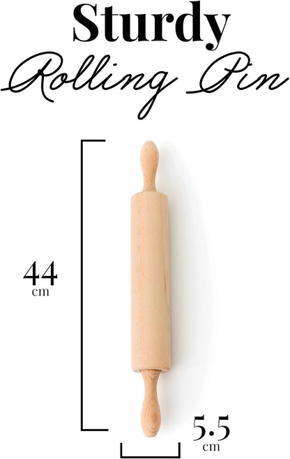 tuuli Kitchen Professional Classic Wooden Rolling Pin with revolving Centre (17,3 by 2,2 inches)
