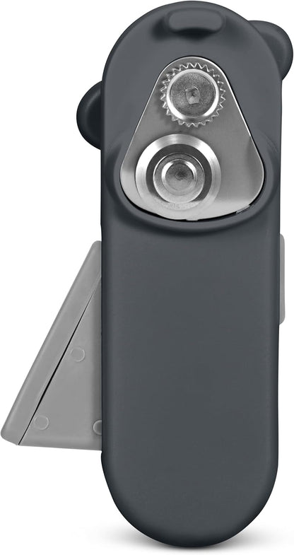 MagiCan Auto Tin Opener, Grey, Plastic/Stainless Steel, One Hand Operated Manual Can Opener with Clamp