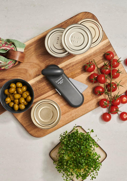 MagiCan Auto Tin Opener, Grey, Plastic/Stainless Steel, One Hand Operated Manual Can Opener with Clamp