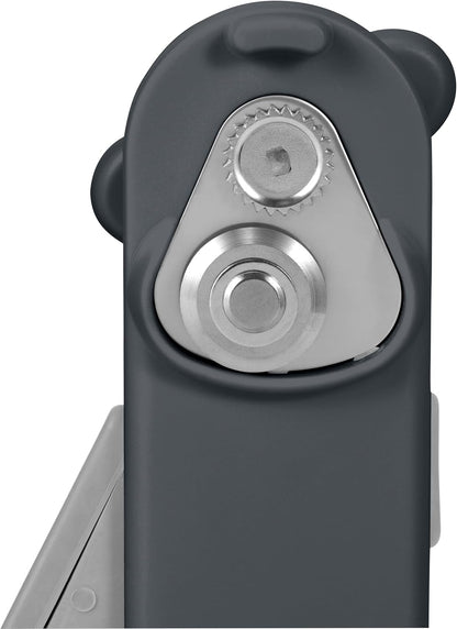 MagiCan Auto Tin Opener, Grey, Plastic/Stainless Steel, One Hand Operated Manual Can Opener with Clamp