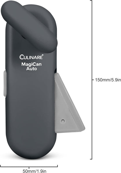MagiCan Auto Tin Opener, Grey, Plastic/Stainless Steel, One Hand Operated Manual Can Opener with Clamp