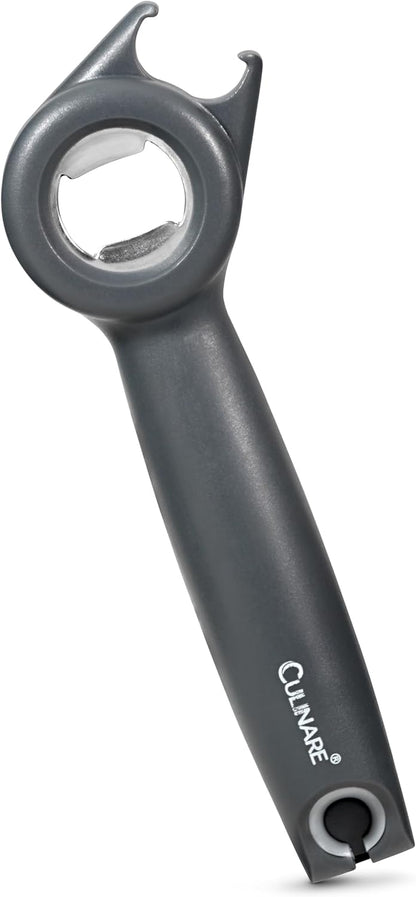 MagiCan Auto Tin Opener, Grey, Plastic/Stainless Steel, One Hand Operated Manual Can Opener with Clamp