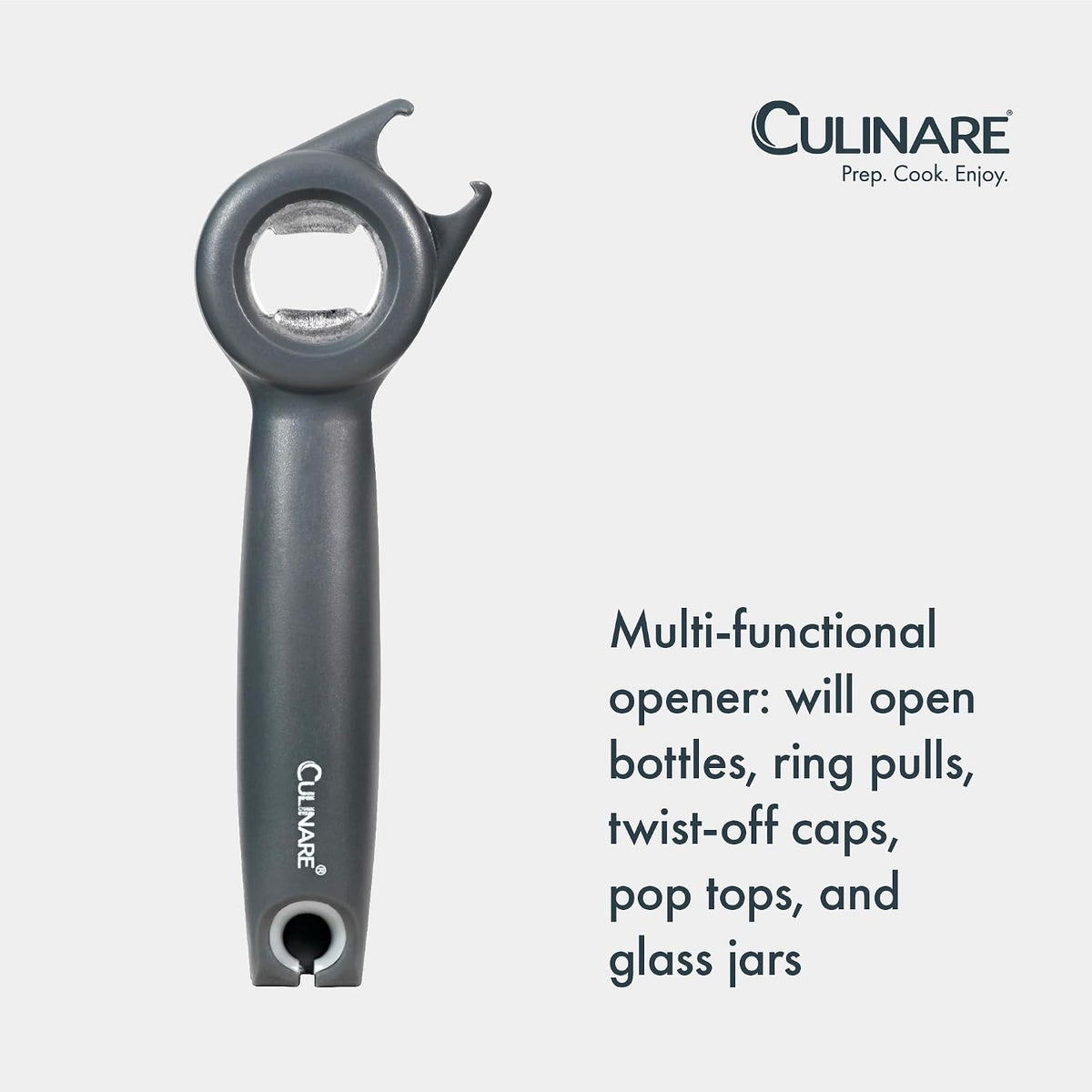 MagiCan Auto Tin Opener, Grey, Plastic/Stainless Steel, One Hand Operated Manual Can Opener with Clamp