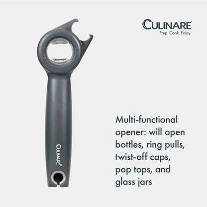 MagiCan Auto Tin Opener, Grey, Plastic/Stainless Steel, One Hand Operated Manual Can Opener with Clamp