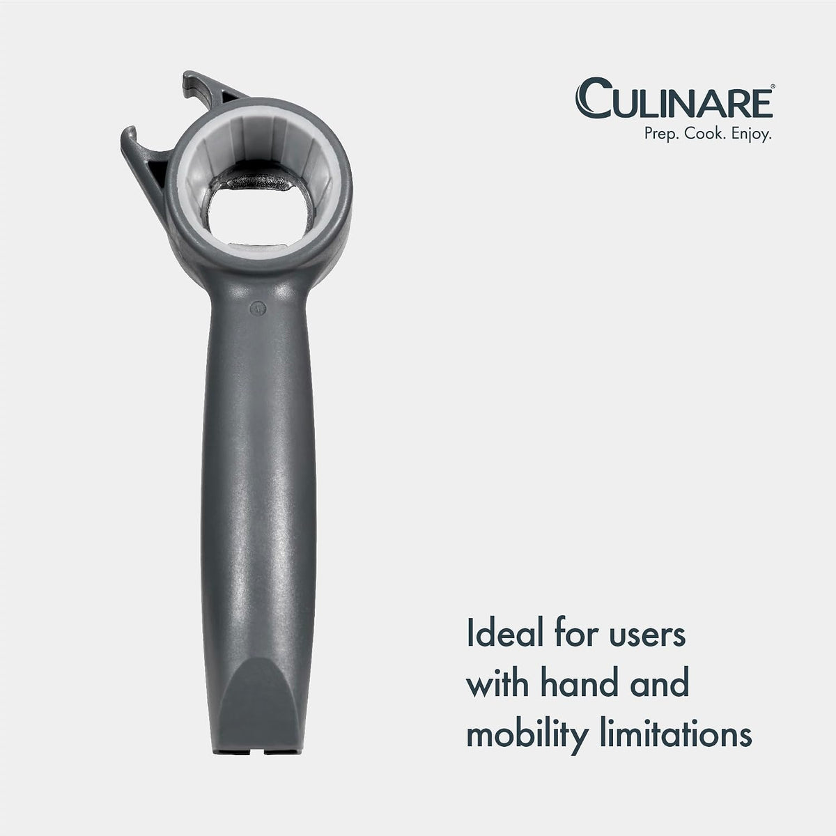 MagiCan Auto Tin Opener, Grey, Plastic/Stainless Steel, One Hand Operated Manual Can Opener with Clamp
