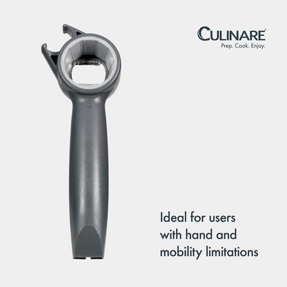 MagiCan Auto Tin Opener, Grey, Plastic/Stainless Steel, One Hand Operated Manual Can Opener with Clamp