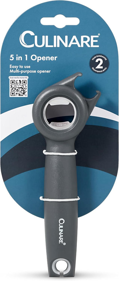 MagiCan Auto Tin Opener, Grey, Plastic/Stainless Steel, One Hand Operated Manual Can Opener with Clamp