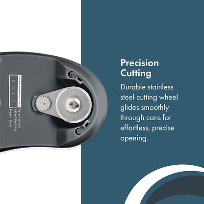 MagiCan Auto Tin Opener, Grey, Plastic/Stainless Steel, One Hand Operated Manual Can Opener with Clamp