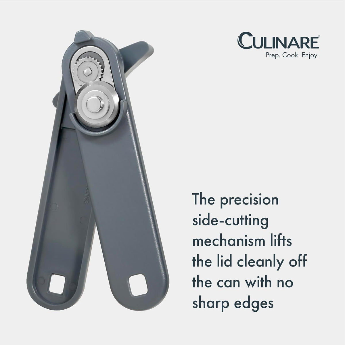 MagiCan Auto Tin Opener, Grey, Plastic/Stainless Steel, One Hand Operated Manual Can Opener with Clamp