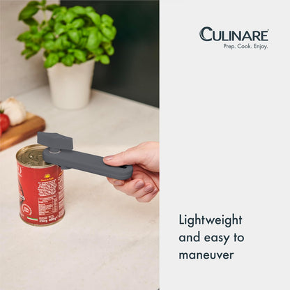 MagiCan Auto Tin Opener, Grey, Plastic/Stainless Steel, One Hand Operated Manual Can Opener with Clamp