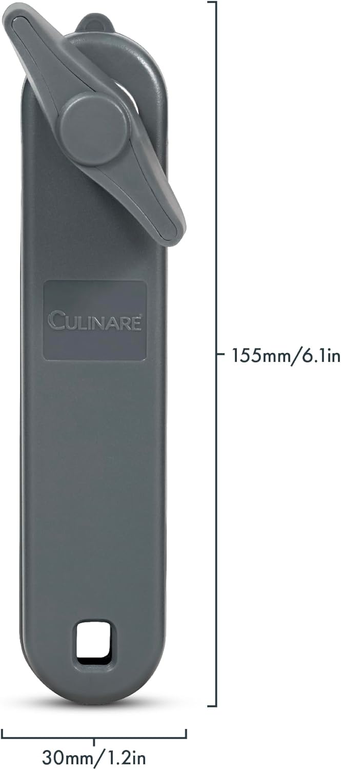 MagiCan Auto Tin Opener, Grey, Plastic/Stainless Steel, One Hand Operated Manual Can Opener with Clamp