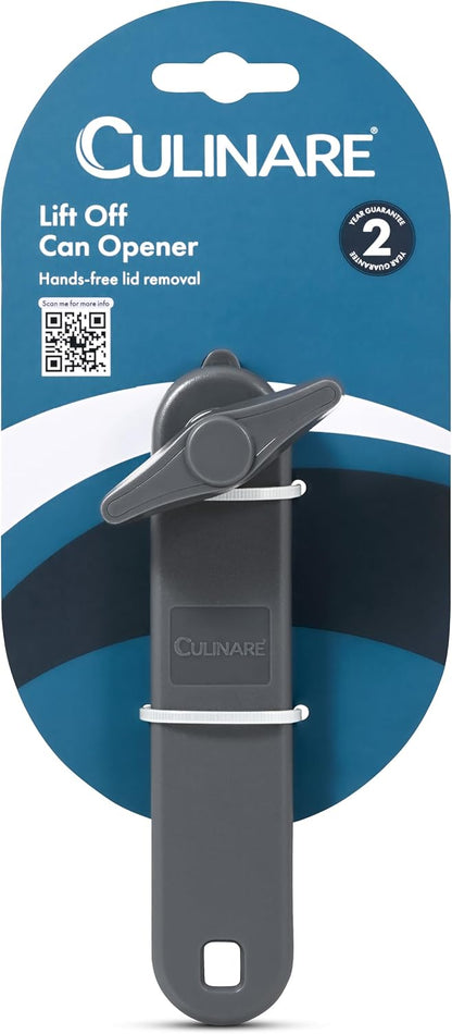 MagiCan Auto Tin Opener, Grey, Plastic/Stainless Steel, One Hand Operated Manual Can Opener with Clamp