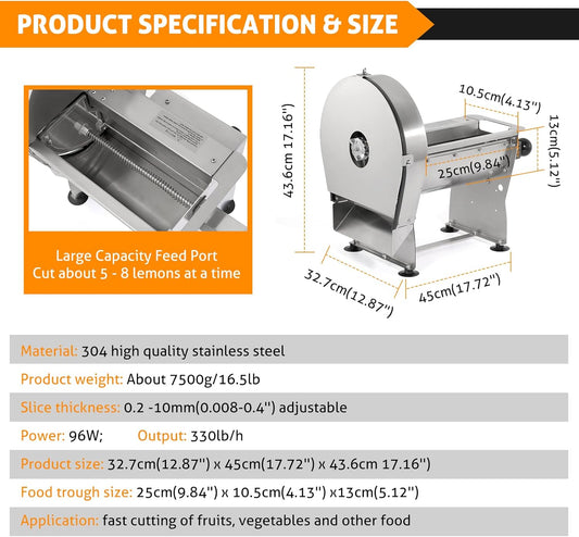 Electric Vegetable Slicer Commercial Friut Slicer Lemon Cutter