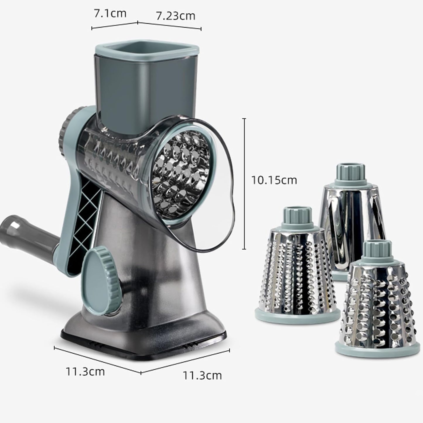 Cheese Grater with Handle, Multifunctional Manual Rotary Cheese Grater - Cheese Shredder Easily Chop Carrots, Potatoes, Vegetables and Fruits and Easy to Clean (Red)