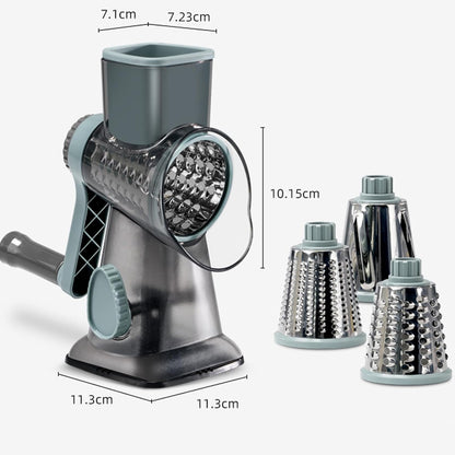 Cheese Grater with Handle, Multifunctional Manual Rotary Cheese Grater - Cheese Shredder Easily Chop Carrots, Potatoes, Vegetables and Fruits and Easy to Clean (Red)