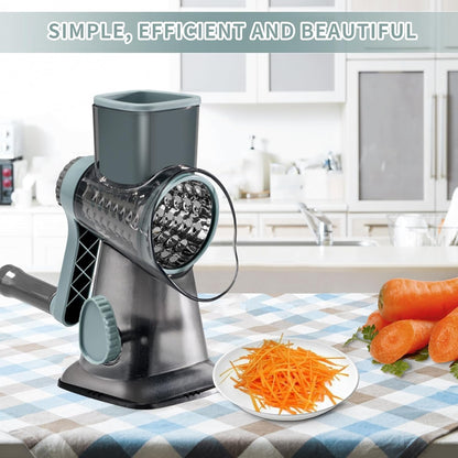 Cheese Grater with Handle, Multifunctional Manual Rotary Cheese Grater - Cheese Shredder Easily Chop Carrots, Potatoes, Vegetables and Fruits and Easy to Clean (Red)