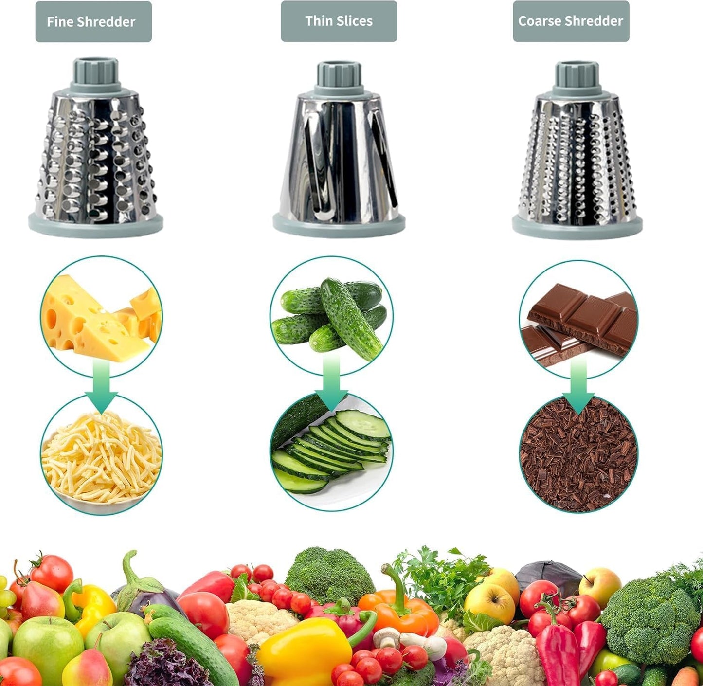 Cheese Grater with Handle, Multifunctional Manual Rotary Cheese Grater - Cheese Shredder Easily Chop Carrots, Potatoes, Vegetables and Fruits and Easy to Clean (Red)