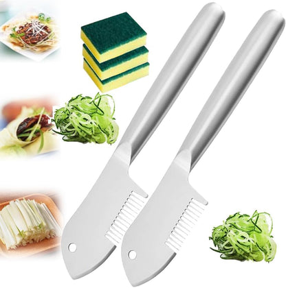 Stainless Steel Multi-purpose Julienne Peeler, Multi-functional Vegetable Peeler for Kitchen, Vegetable Julienne Slicer, Precision Julienne Blade, Quick & Easy Kitchen Shredder Tool (2PCS)