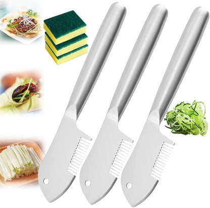 Stainless Steel Multi-purpose Julienne Peeler, Multi-functional Vegetable Peeler for Kitchen, Vegetable Julienne Slicer, Precision Julienne Blade, Quick & Easy Kitchen Shredder Tool (2PCS)