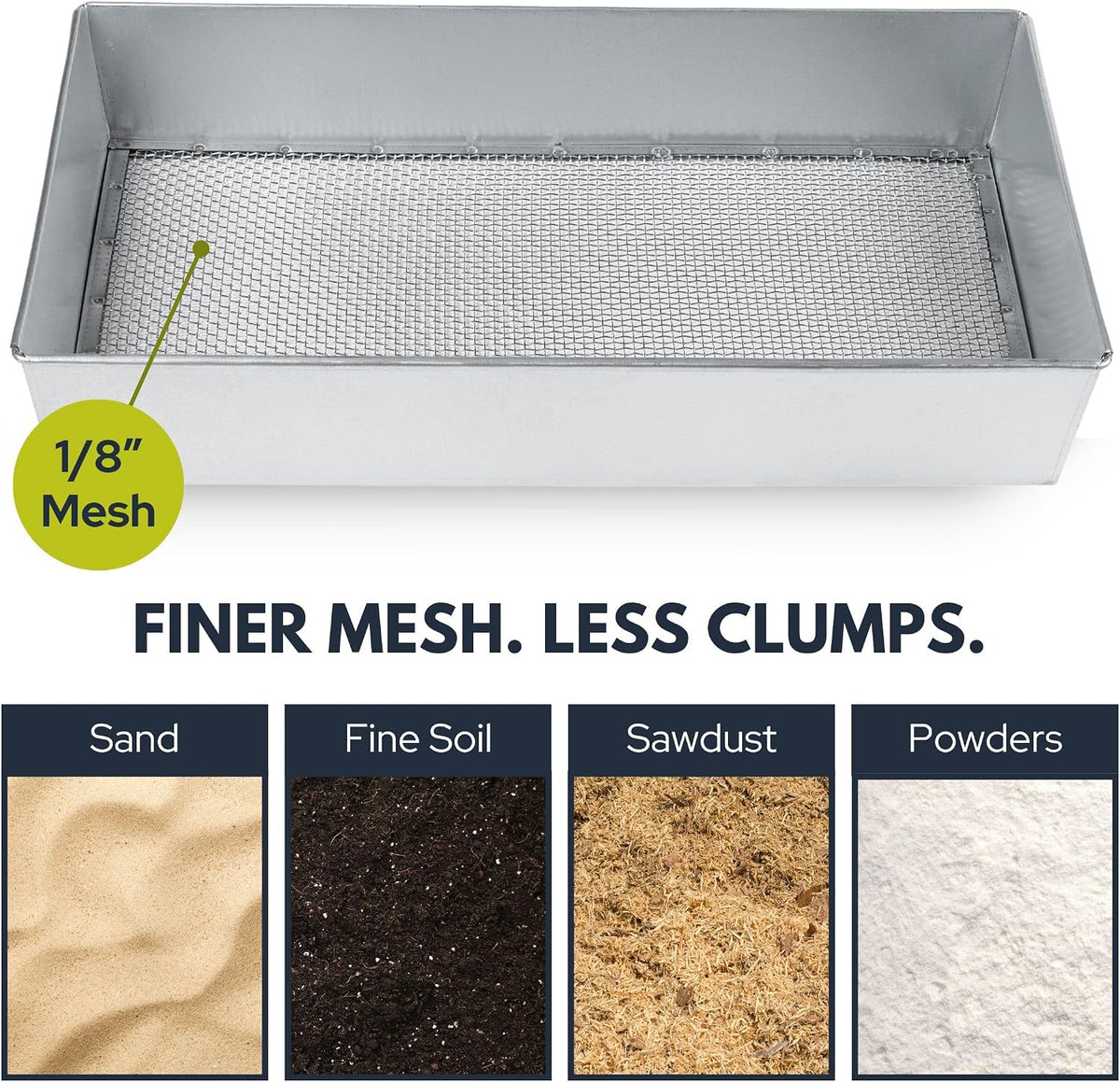 Wide Soil Sifter, 1/4-inch Galvanized Garden Sieve with Gloves