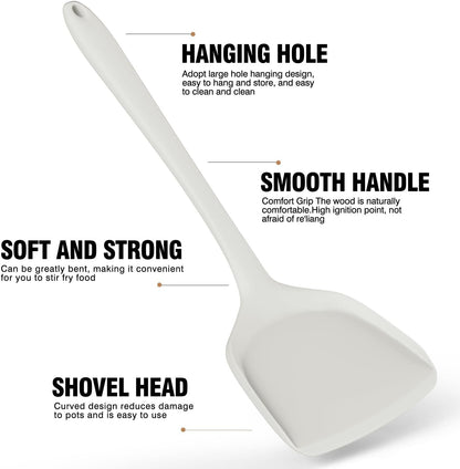 AOTHOD Silicone Cooking Utensils Set - 446°F Heat Resistant Kitchen Utensils,Turner Tongs,Spatula,Spoon,Brush,Whisk,Kitchen Utensil Gadgets Tools Set for Nonstick Cookware,Dishwasher Safe (BPA Free)