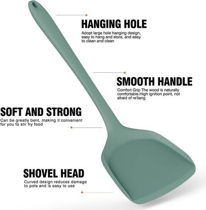 AOTHOD Silicone Cooking Utensils Set - 446°F Heat Resistant Kitchen Utensils,Turner Tongs,Spatula,Spoon,Brush,Whisk,Kitchen Utensil Gadgets Tools Set for Nonstick Cookware,Dishwasher Safe (BPA Free)