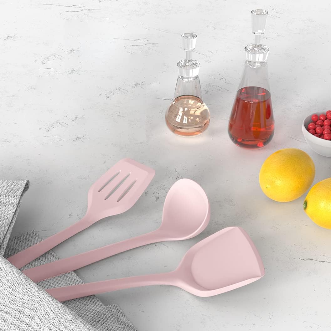 AOTHOD Silicone Cooking Utensils Set - 446°F Heat Resistant Kitchen Utensils,Turner Tongs,Spatula,Spoon,Brush,Whisk,Kitchen Utensil Gadgets Tools Set for Nonstick Cookware,Dishwasher Safe (BPA Free)