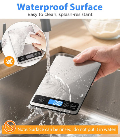 Food Scale, 33lb/15kg Kitchen Scale, 1g Precision, Black