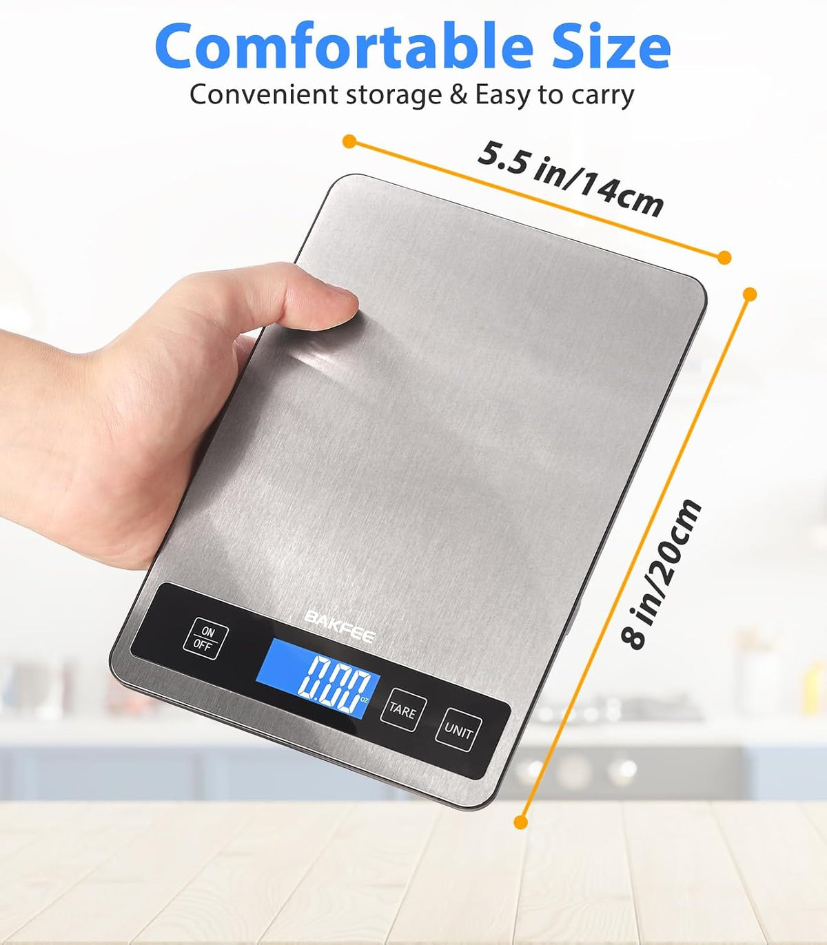 Food Scale, 33lb/15kg Kitchen Scale, 1g Precision, Black