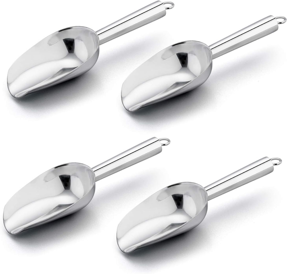 Mini Scoop, 3 Ounce Stainless Steel Kitchen Utility Scoops, 4 Pack