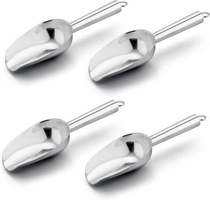 Mini Scoop, 3 Ounce Stainless Steel Kitchen Utility Scoops, 4 Pack