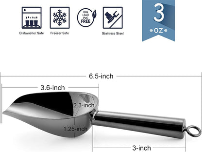 Mini Scoop, 3 Ounce Stainless Steel Kitchen Utility Scoops, 4 Pack