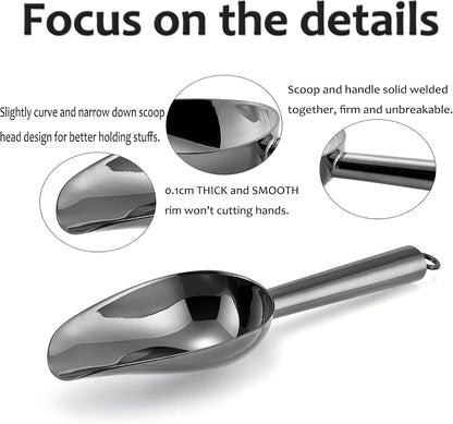 Mini Scoop, 3 Ounce Stainless Steel Kitchen Utility Scoops, 4 Pack