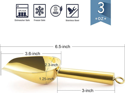 Mini Scoop, 3 Ounce Stainless Steel Kitchen Utility Scoops, 4 Pack
