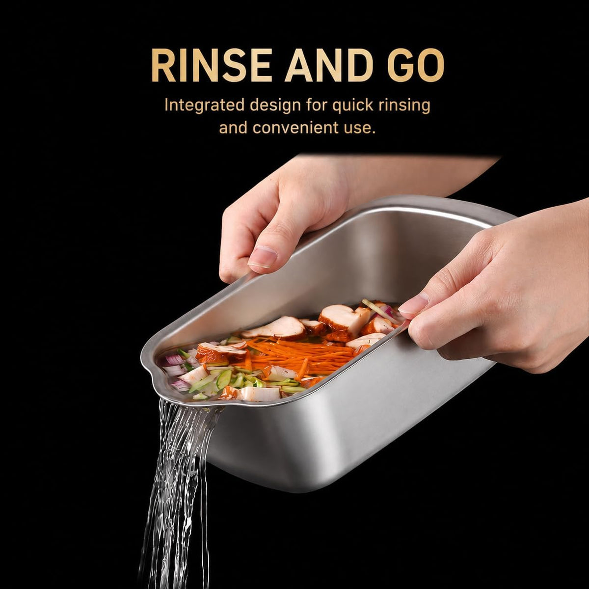 All-in-One Food Chopper & Mandoline Slicer, 9-in-1 Vegetable Chopper with Interchangeable Stainless Steel Blades, BPA-Free Manual Onion Dicer, Julienne & Grater with Container
