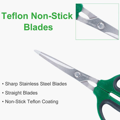 6-Inch Stainless Steel Garden Bonsai Pruning Shears with 40mm Straight Blade Pruners, Anti-Slip Softgrip Micro-Tip Snip