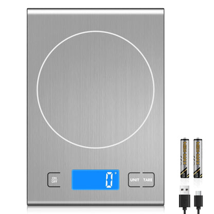 33lb Rechargeable Food Scale, 304 Stainless Steel Kitchen Scale