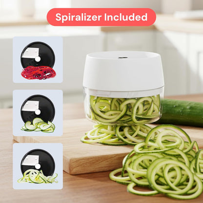Pro XL Vegetable Chopper & Mandoline Slicer w Pull-Out Catch Tray | 4 in 1 Veggie, Onion & Fruit Slicer, Dicer & Grater with Sharp Stainless Steel Blades - XL Food Prep Set (White)