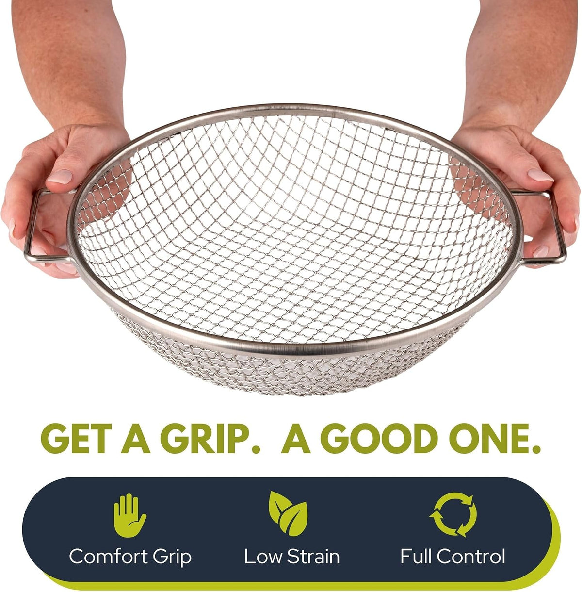 Round Soil Sifter, 1/4-inch Stainless Steel Sieve with Handles