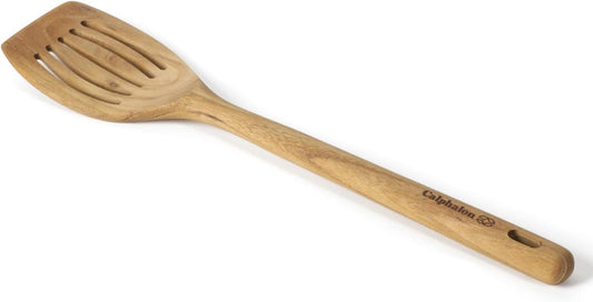 Prime Slotted Turner, 13-Inch Teak Wood Slotted Spatula, Wooden Cooking Turner for Nonstick Cookware, Heat-Resistant Moisture-Resistant Kitchen Tool