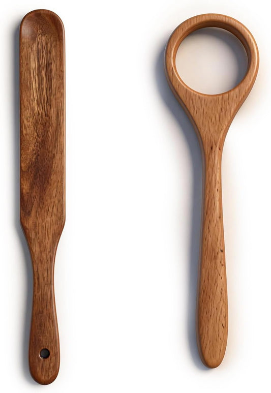Danish Dough Whisk & Bread Whisk Set, Wooden Sourdough Whisk for Baking, Multi-Purpose Dough Stirrer for kitchen and home use, sourdough, pizza dough, and baking accessories