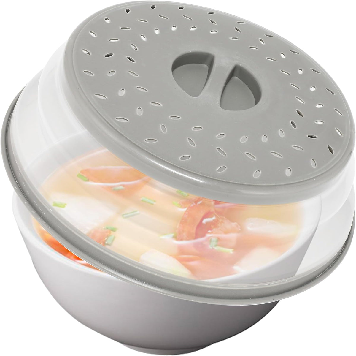 3 Pack Collapsible Microwave Food Covers, Splatter Guard,Vented Microwave Lid for Food, BPA free TPR, Dishwasher safe,Gray，Large, Medium, Small