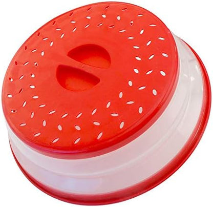 3 Pack Collapsible Microwave Food Covers, Splatter Guard,Vented Microwave Lid for Food, BPA free TPR, Dishwasher safe,Gray，Large, Medium, Small