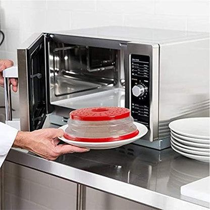 3 Pack Collapsible Microwave Food Covers, Splatter Guard,Vented Microwave Lid for Food, BPA free TPR, Dishwasher safe,Gray，Large, Medium, Small