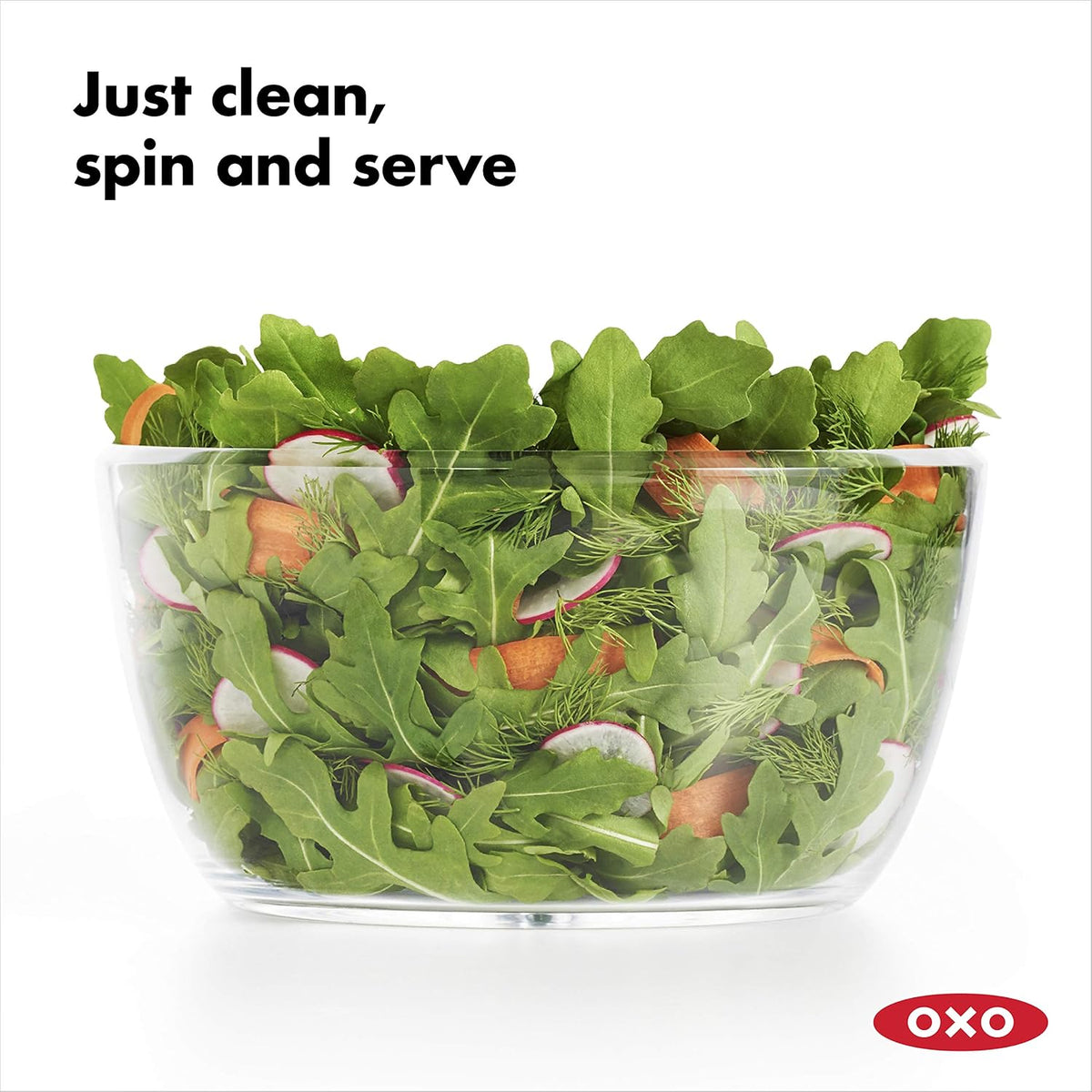 Good Grips Salad Chopper & Bowl, 12.5 x 5.5 x 12.5 inches, White & Good Grips Salad Spinner, Large