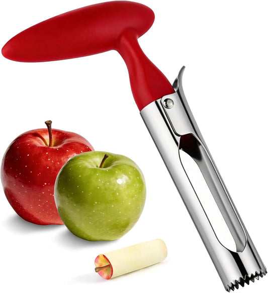 Premium Apple Corer Tool, Apple Core Remover with Sharp Serrated Blades, Ergonomic Handle & Stainless Steel - Easy Push for Quick Coring, Fruit Core Remover for Apples, Pears, Peppers