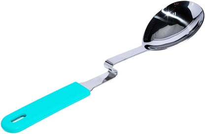 + Lori Greiner No Mess Stainless Steel Soup Ladle with Silicone Handle - Metal Soup Ladle with No Mess Design That Hooks on Side of Any Pot - Cranberry