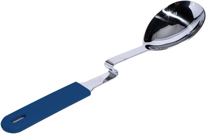 + Lori Greiner No Mess Stainless Steel Soup Ladle with Silicone Handle - Metal Soup Ladle with No Mess Design That Hooks on Side of Any Pot - Cranberry
