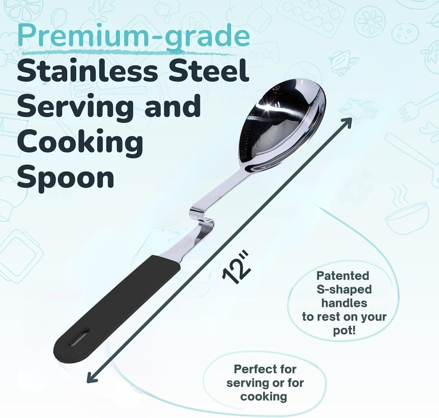 + Lori Greiner No Mess Stainless Steel Soup Ladle with Silicone Handle - Metal Soup Ladle with No Mess Design That Hooks on Side of Any Pot - Cranberry